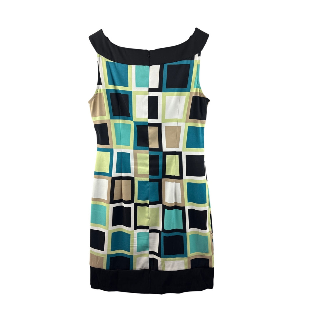 Women’s Connected Size 12 Multicolor Square Patterned 60’s Style Dress