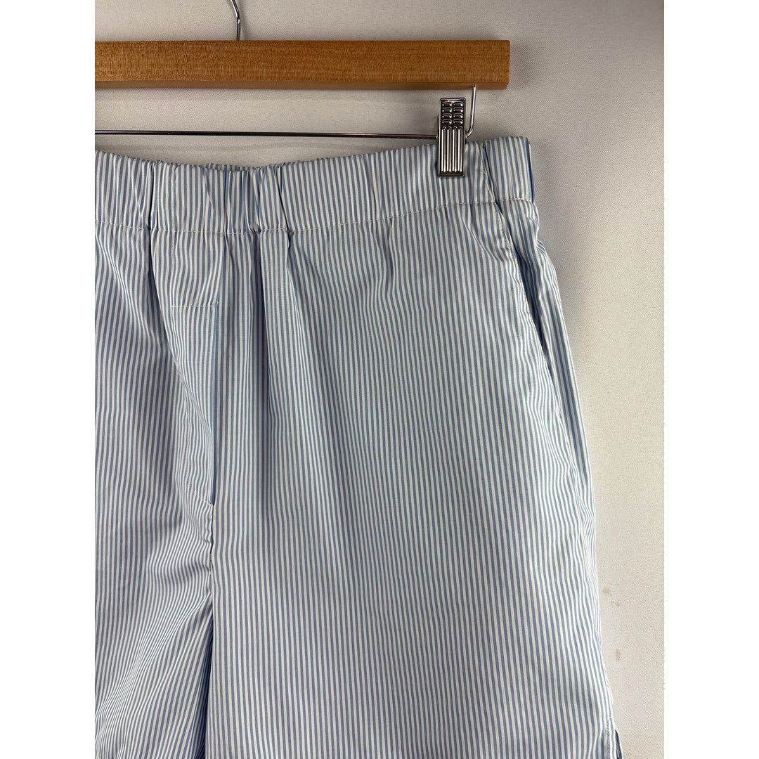 Women’s MNG Large White & Blue Striped Lounge Shorts