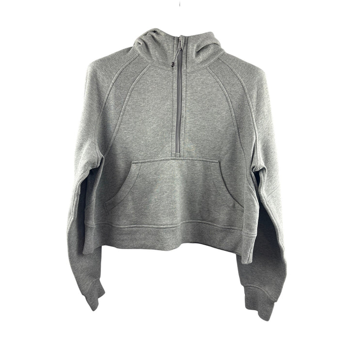 Women’s LuluLemon M/L Light Gray Oversized Half-Zip Hoodie