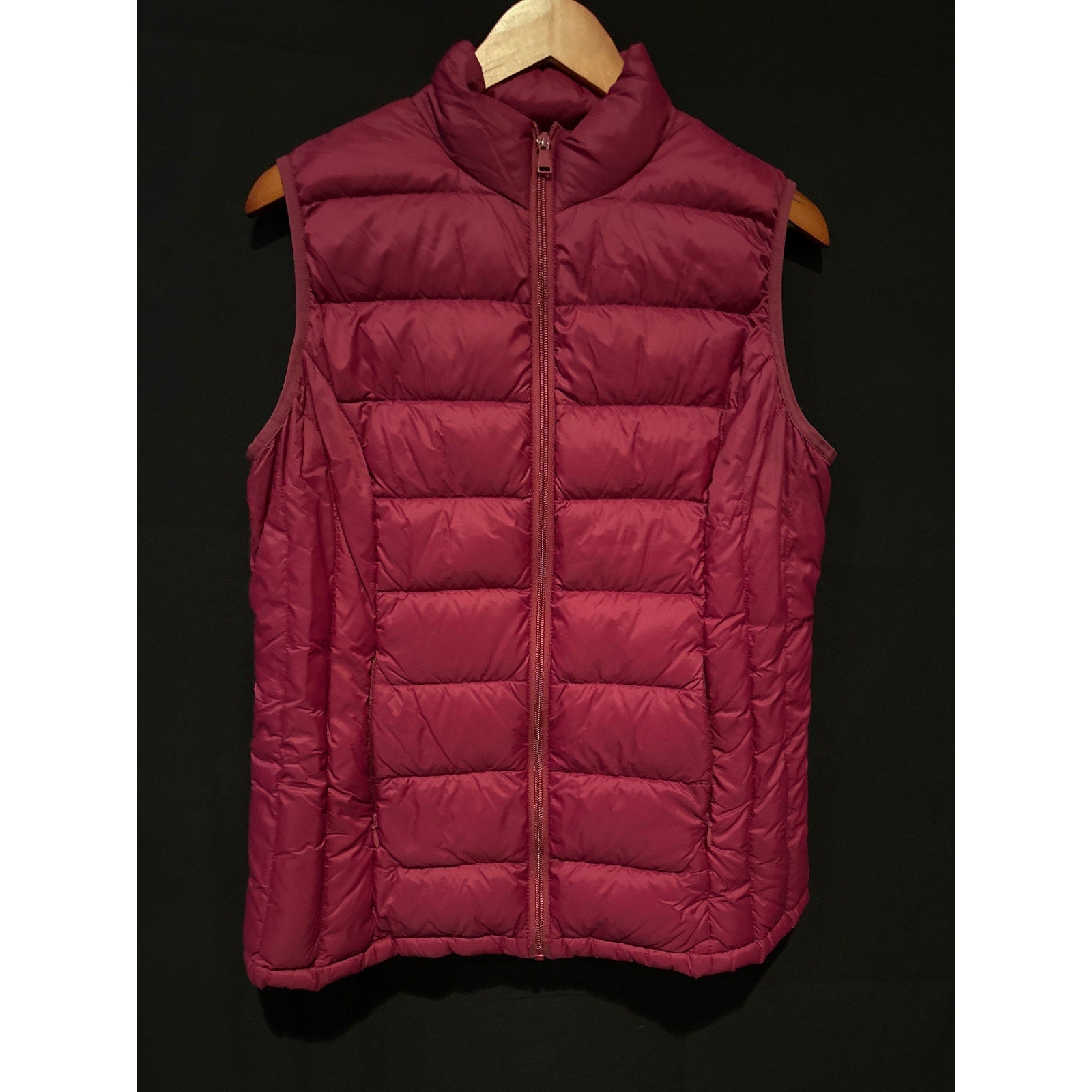 Market & Spruce Maroon Down Puffer Vest Sz L