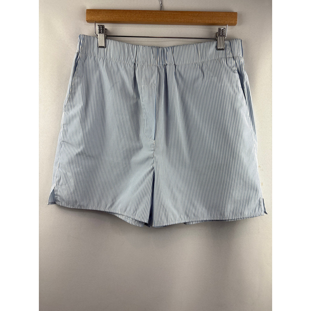 Women’s MNG Large White & Blue Striped Lounge Shorts
