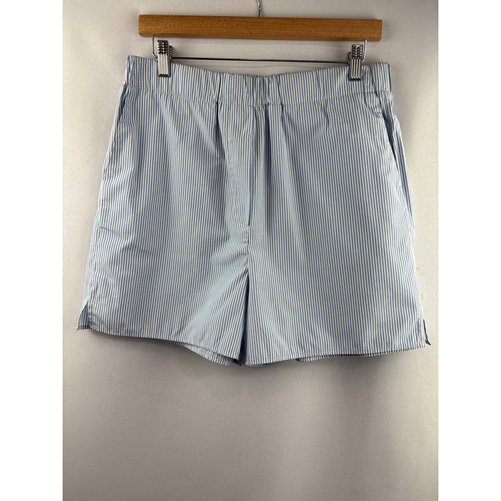 Women’s MNG Large White & Blue Striped Lounge Shorts