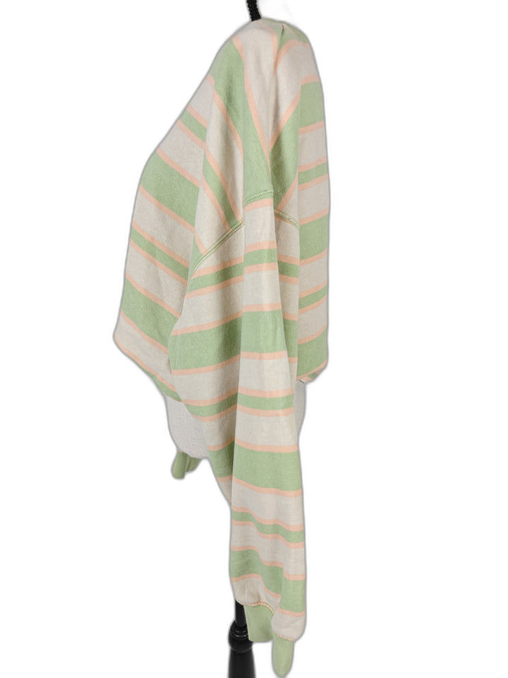 Womens BDG Cropped Sweater Green Pink Striped Size L