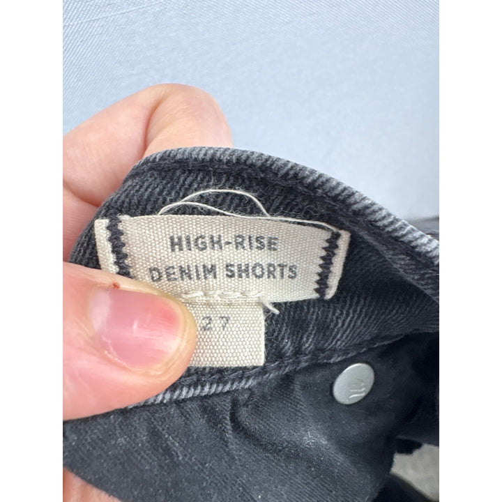 Women’s Madewell Size 27 Black High Waisted Mini Jean Shorts