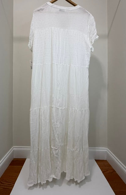 Sonoma White Eyelet Tiered Maxi Dress Tassels NWT Sz0X /(12-14)