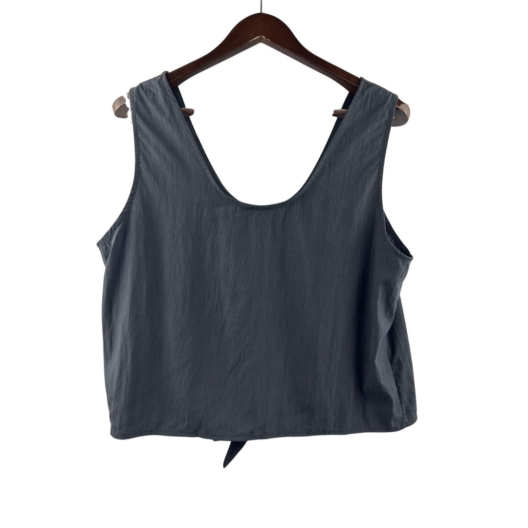 Women’s GAP XL Dark Gray Cropped Tank w/ Front Knot