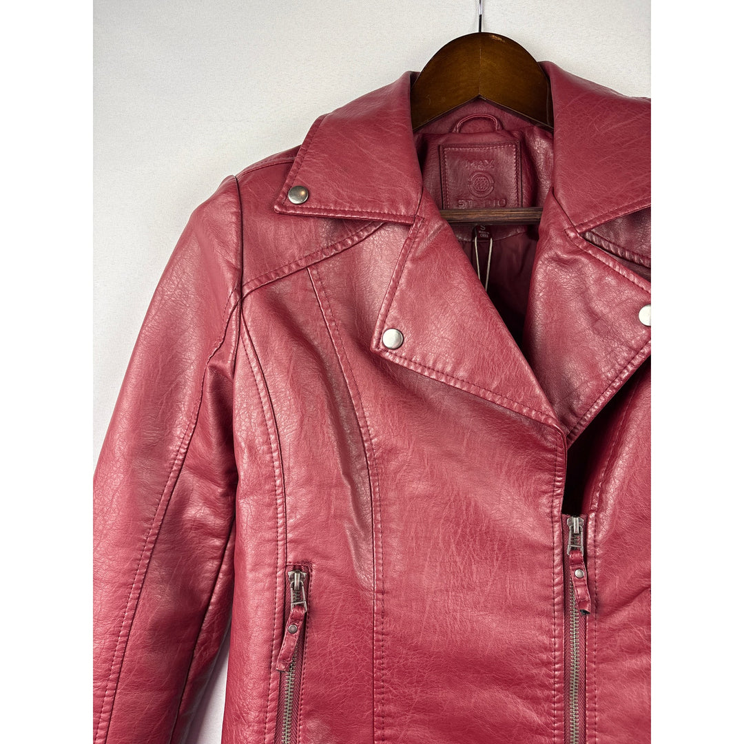 Women’s Max Studio Small Brick Red Faux Leather Jacket