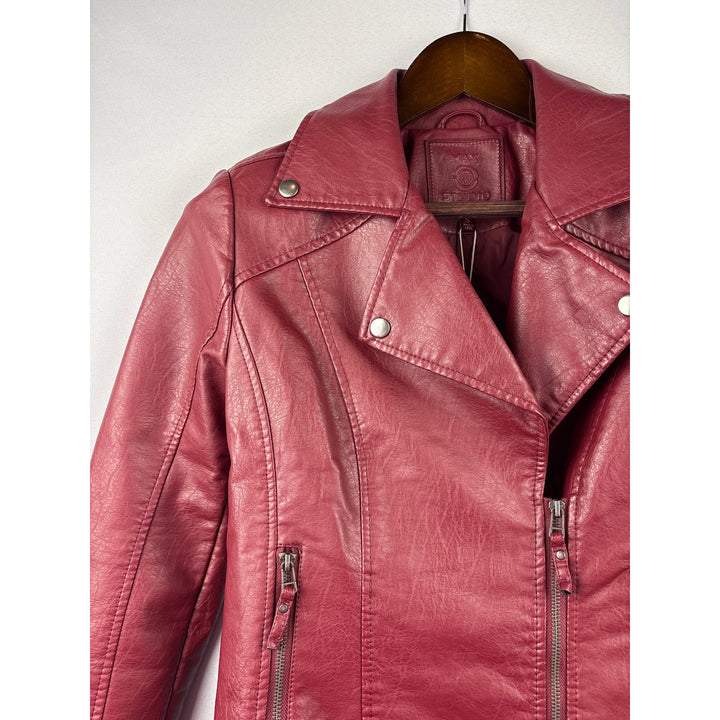 Women’s Max Studio Small Brick Red Faux Leather Jacket