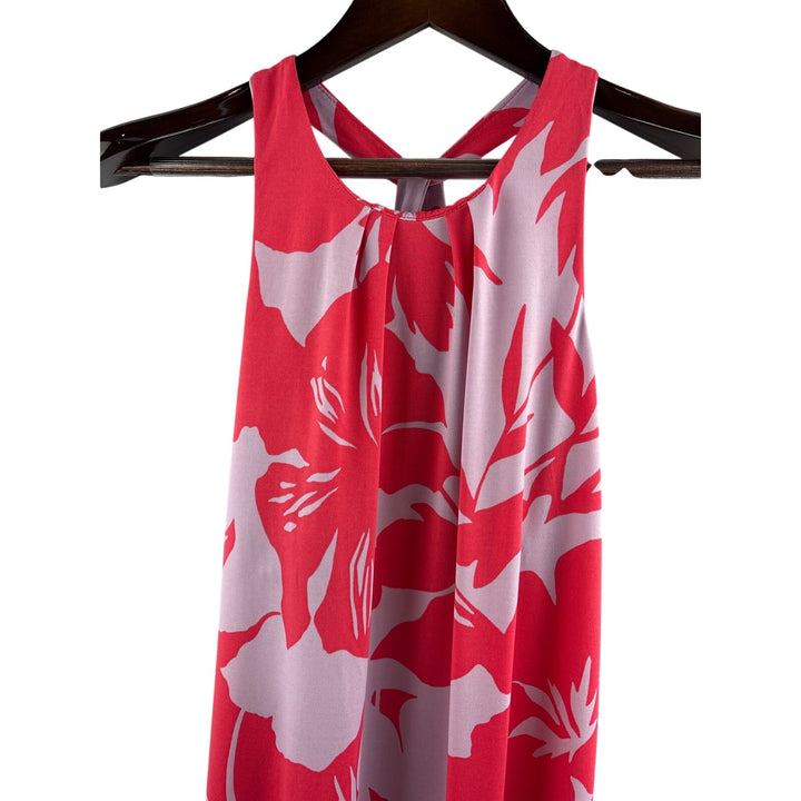 Women’s Tori Richard Small Pinky Orange & Lilac Flower Patterned Halter Dress