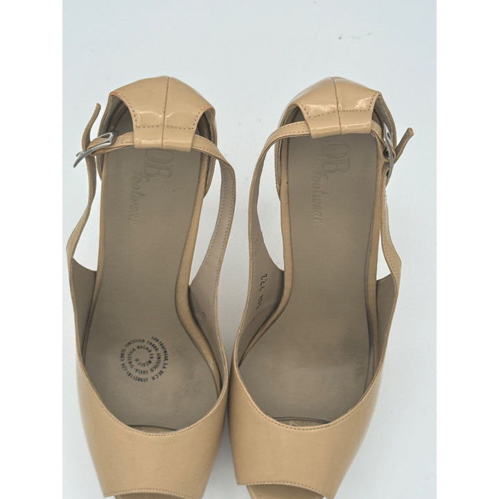Lob Footwear Womens Beige Peep-Toe Platform High Heel Sandals Size 7.5