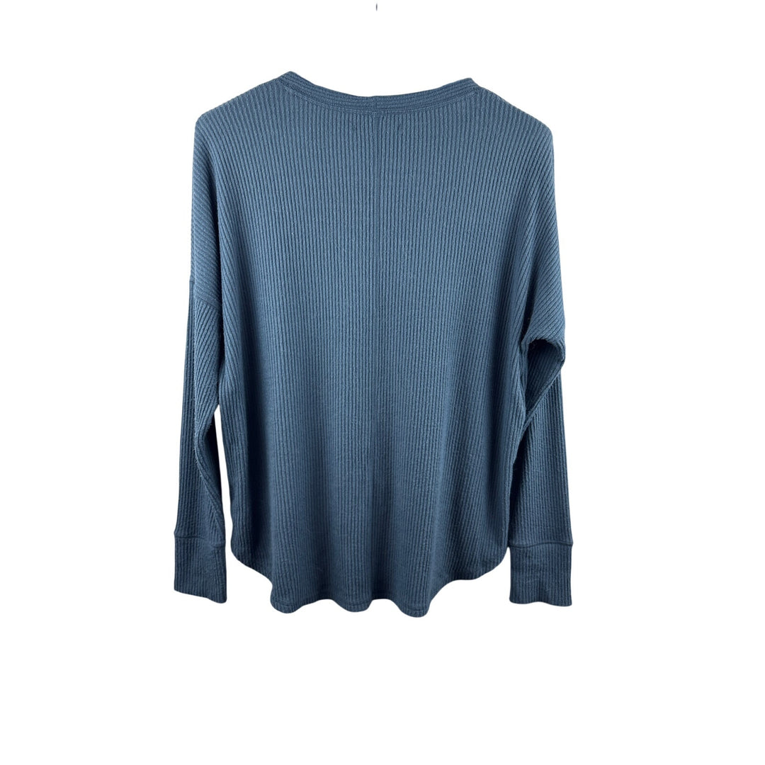 Women’s Abercrombie & Fitch Medium Grey/Blue Long Sleeve Ribbed Shirt