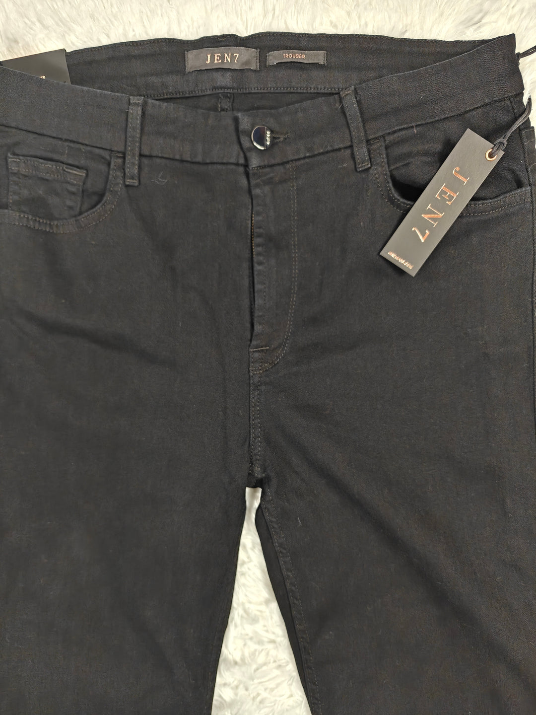 JEN7 Womens Black Trouser Jeans Size 14 Stretch Denim NWT