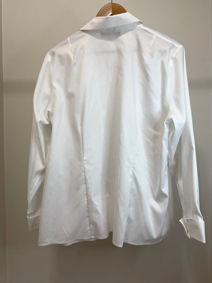 Jones New York Platinum Non Iron White Button Front Blouse 18W