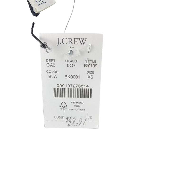 J.Crew Womens Black Long Sleeve Blouse XS Polyester & Recycled Polyester