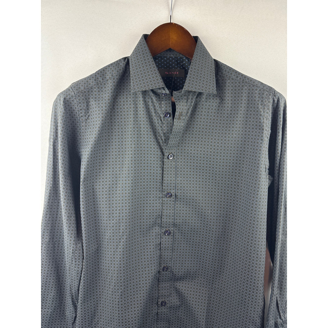 Men’s Sand by Mario’s Small Black & Grey Patterned Button Down