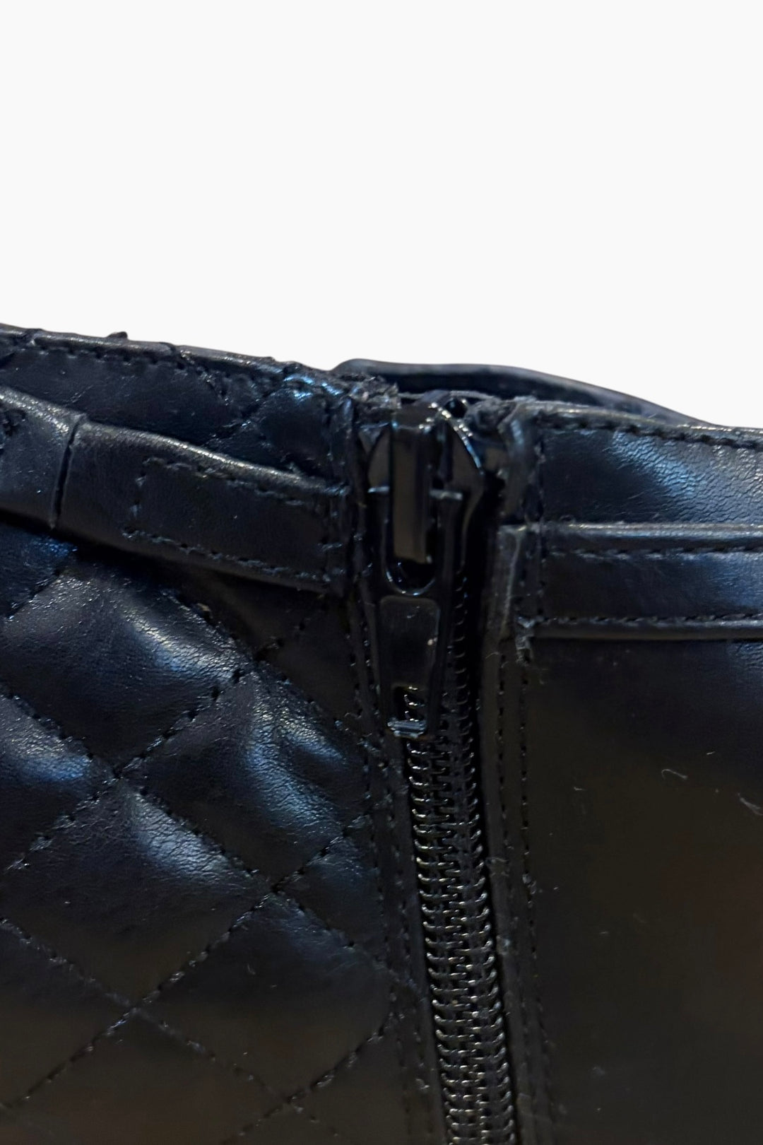 Kelly &amp; Katie Black Quilted Ankle Booties Size 9 Heeled Buckle Zip Platform