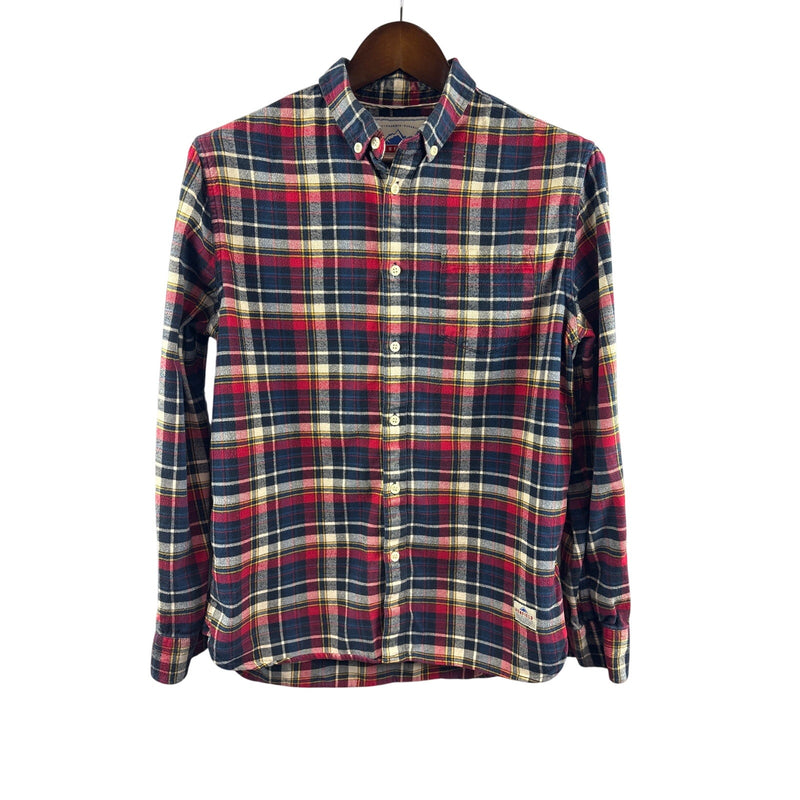Men’s Vintage Penfield Medium Red, Blue, & White Plaid Flannel Shrit