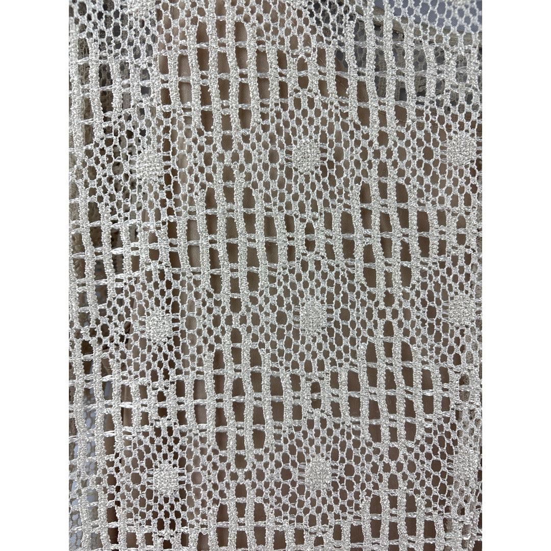 Womens Paquette Too! Size 16 Cream Knit Mesh Maxi Dress