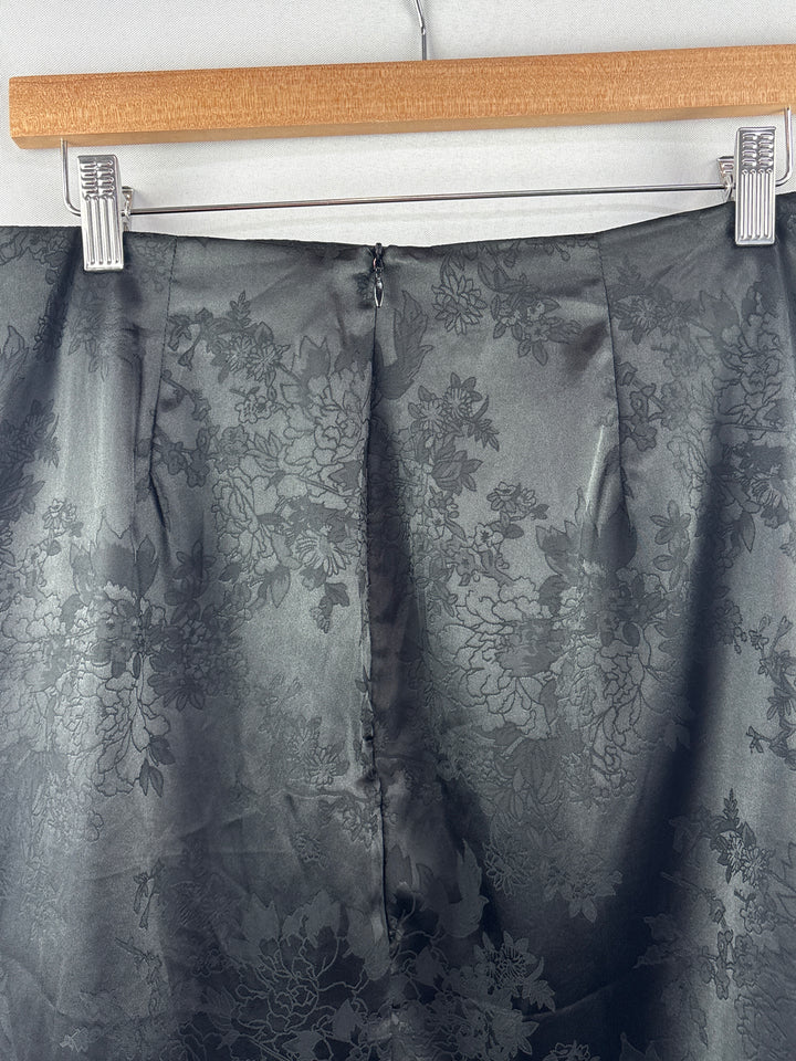 Women’s Lyaner Large Black Floral Satin Mini Skirt