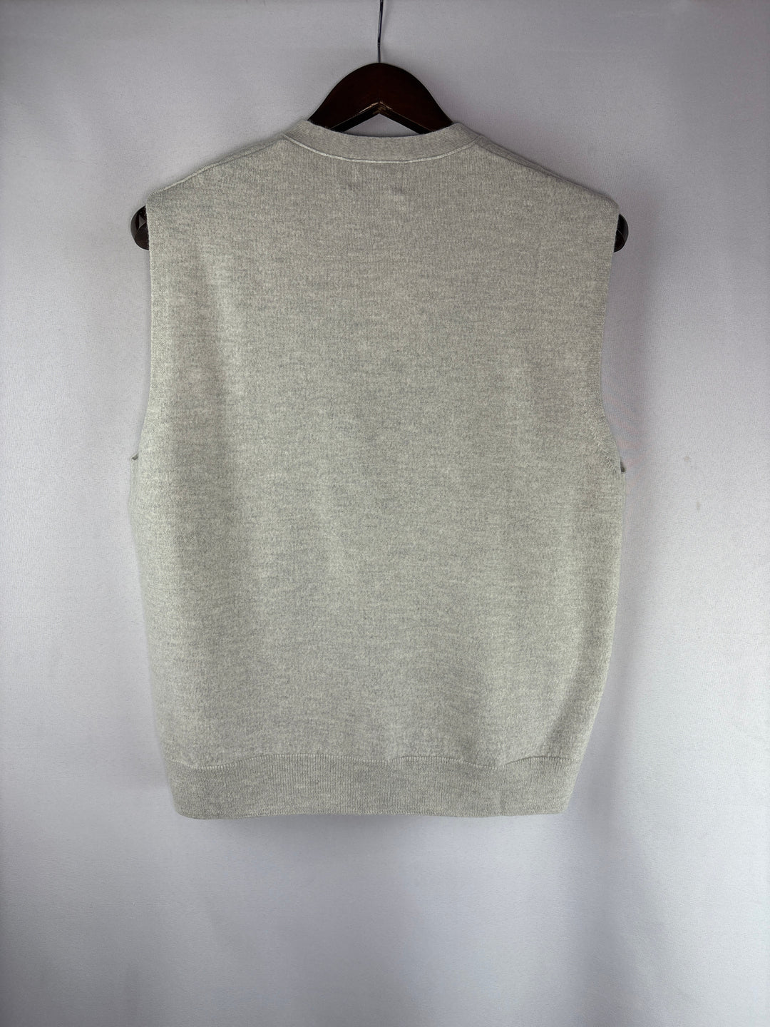 Womens Moia One Size Light Gray Merino Wool Knit Sweater Vest