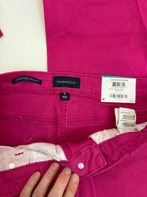 Charter Club Pink Lexington Straight Leg Pant NWT Sz16