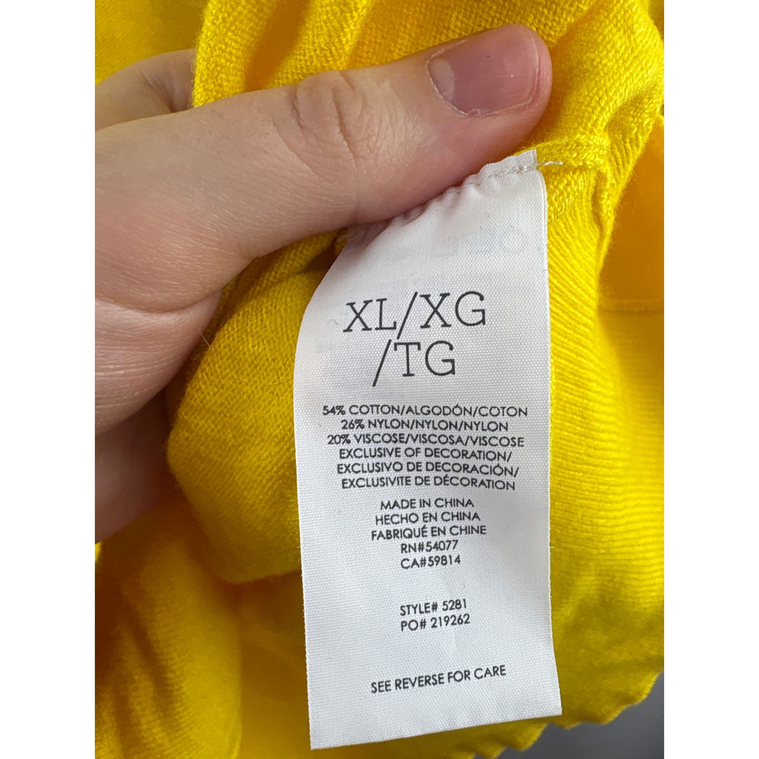 Women’s Cabi XL Bright Yellow V-Neck Long Sleeve Sweater