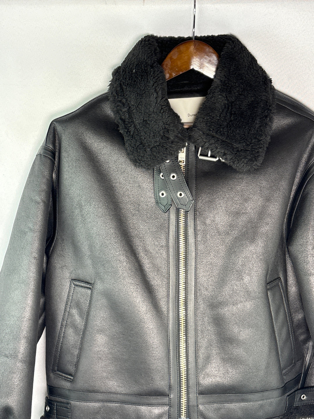 Dunst Unisex Small Black Loose Fit Shearling Jacket