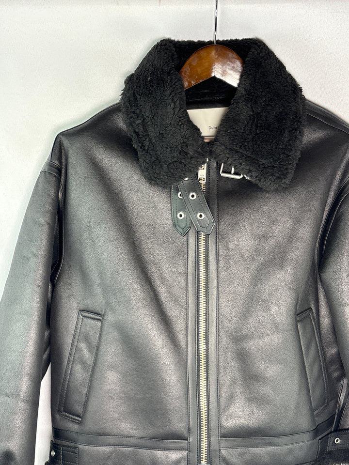 Dunst Unisex Small Black Loose Fit Shearling Jacket