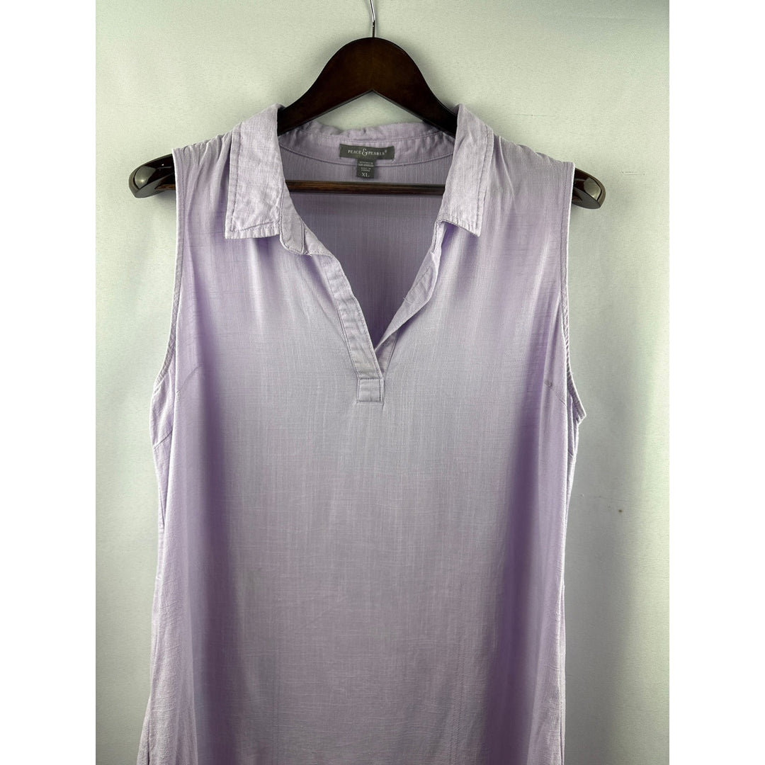 Women’s Peace & Pearls XL Lilac Sleeveless Midi Dress