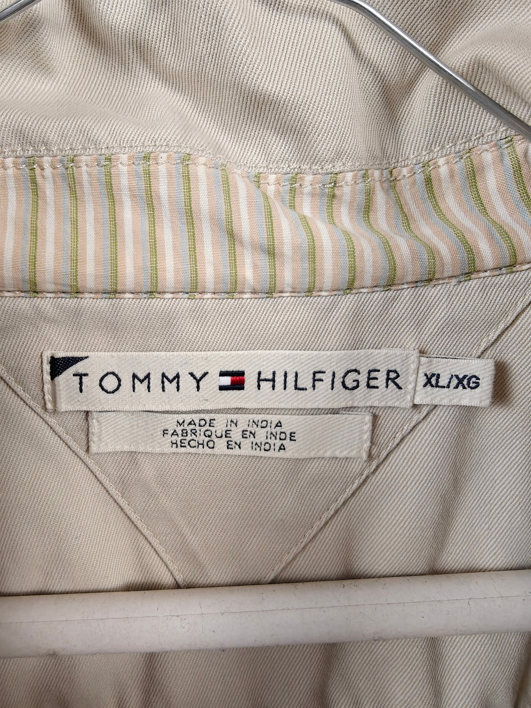 Mens Tommy Hilfiger Cream Beige Utility Jacket With Zipper