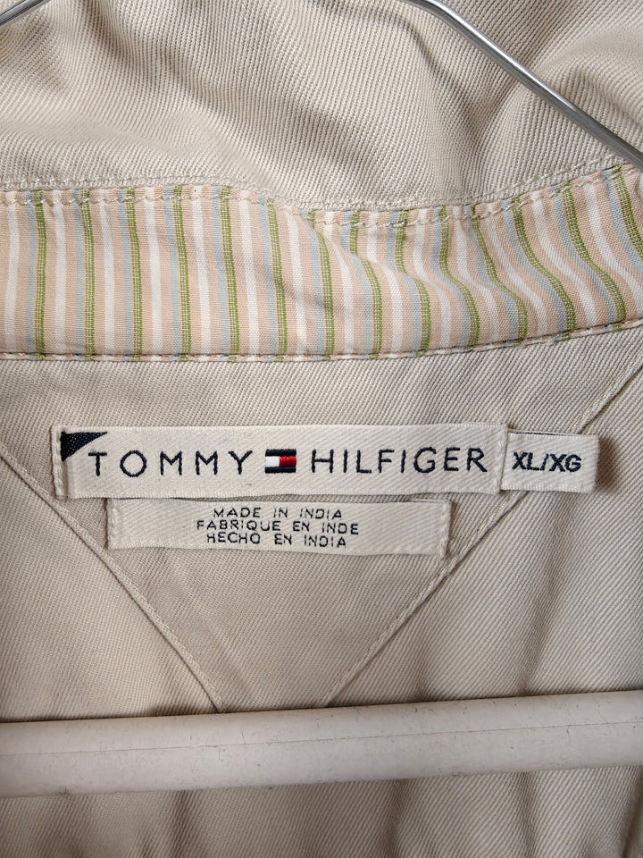 Mens Tommy Hilfiger Cream Beige Utility Jacket With Zipper
