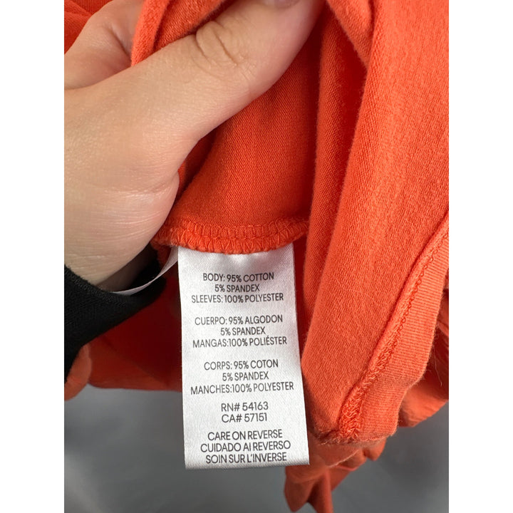Women’s Calvin Klein Large Orange Long Puff Sleeve Blouse