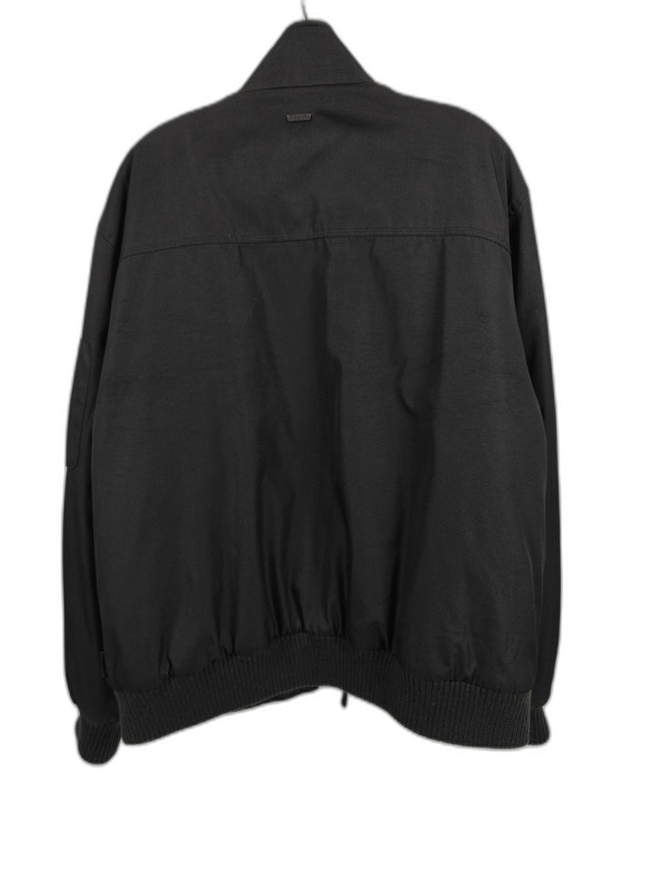 Mens Calvin Klein Black Ribbed Collar Bomber Jacket Large