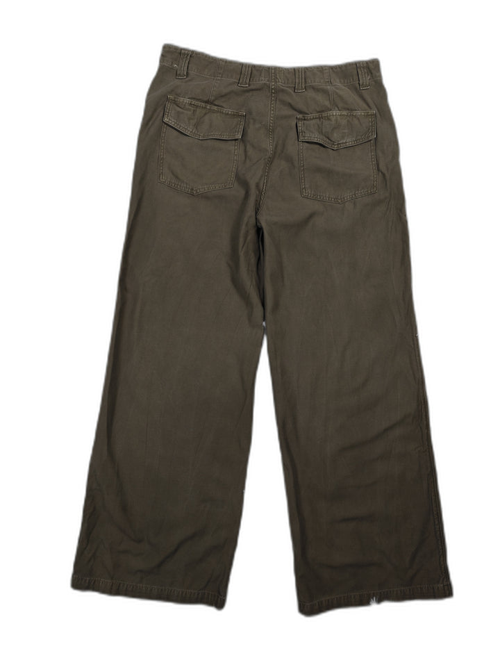 Citizens Of Humanity Womens Wide Leg Olive Green Cotton Pants Size 32