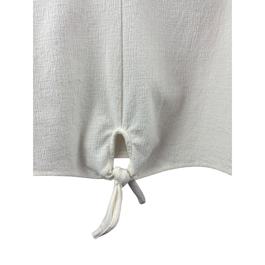 Women’s Old Navy Medium Cream 3/4 Sleeve Shirt w/ Front Knot