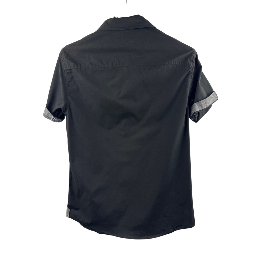 Men’s Marc Eckō Small Black Short Sleeve Button Up w/ Gray Accents
