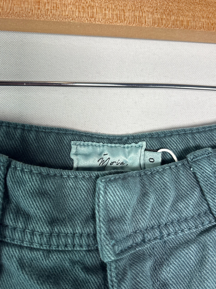Womens Moia Dark Teal High Waisted Straight Leg Cotton Jeans Size Small