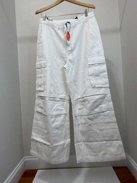Cider Wide Leg Cargo Pants Removable Suspenders Beige NWT XL