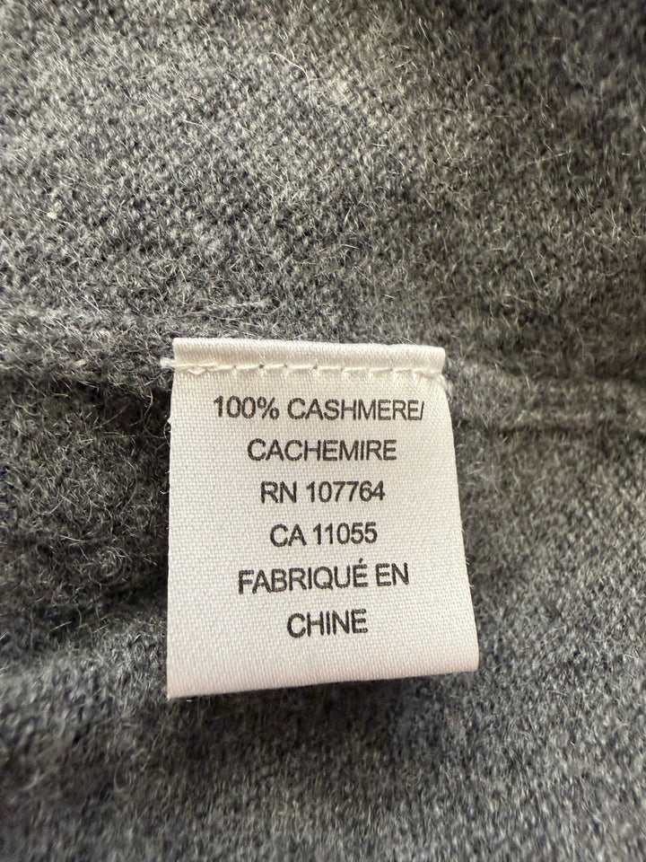 One Girl Who… 100% Cashmere Gray Sweater | Soft Knit Balloon Sleeve Top