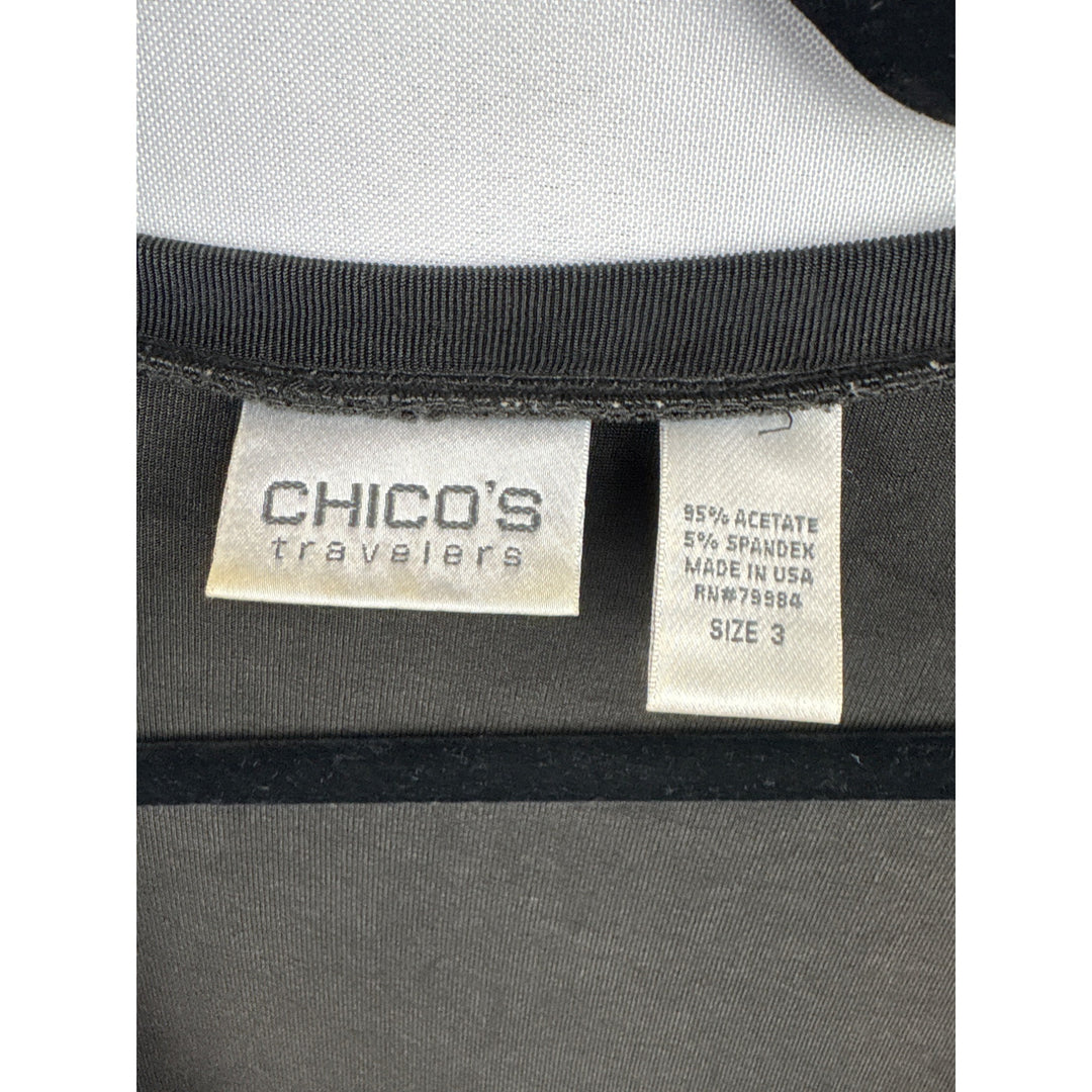 Women’s Chico’s Size 2XL Dark Grey Long Sleeve Cardigan with Single Shell Button