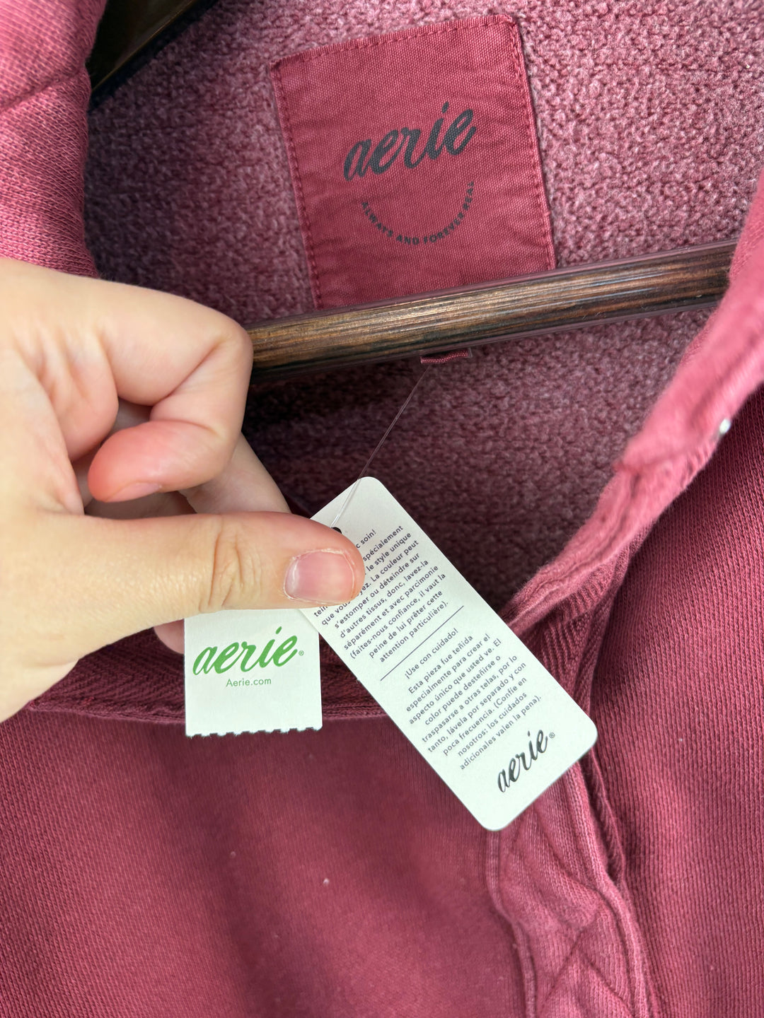 Women’s Aerie Burgundy 3/4 Button Sweater