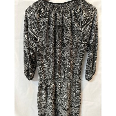 Cache M Knee Length Black and White Patterned Dress