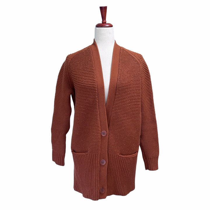 Vince. Women's Cardigan Small Wool & Cashmere Grandpacore Ribbed Oversized Sweater Boho Thick Knit
