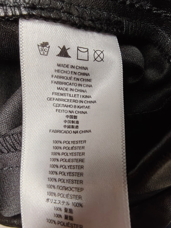 Womens Michael Kors Faux Leather Pants Black Size 14
