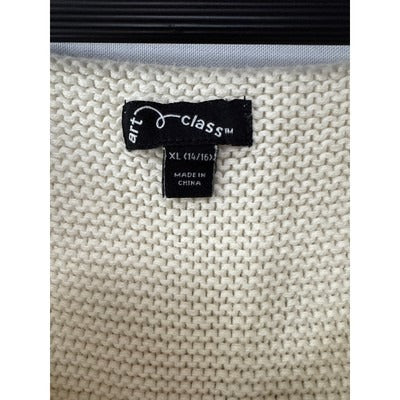 Art Class XL Cream Knit Top With Scallop Hem