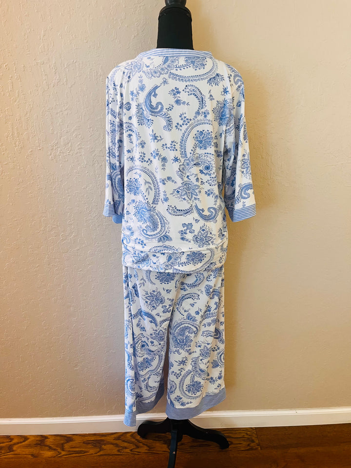 Flora by Flora Nikrooz Women’s 2 Piece Cropped Pajama Set Soft Lounge Sleepwear