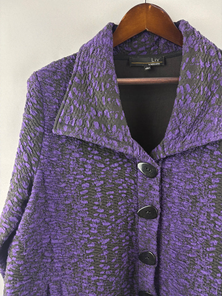 Women’s Liv Large Purple & Black Overcoat