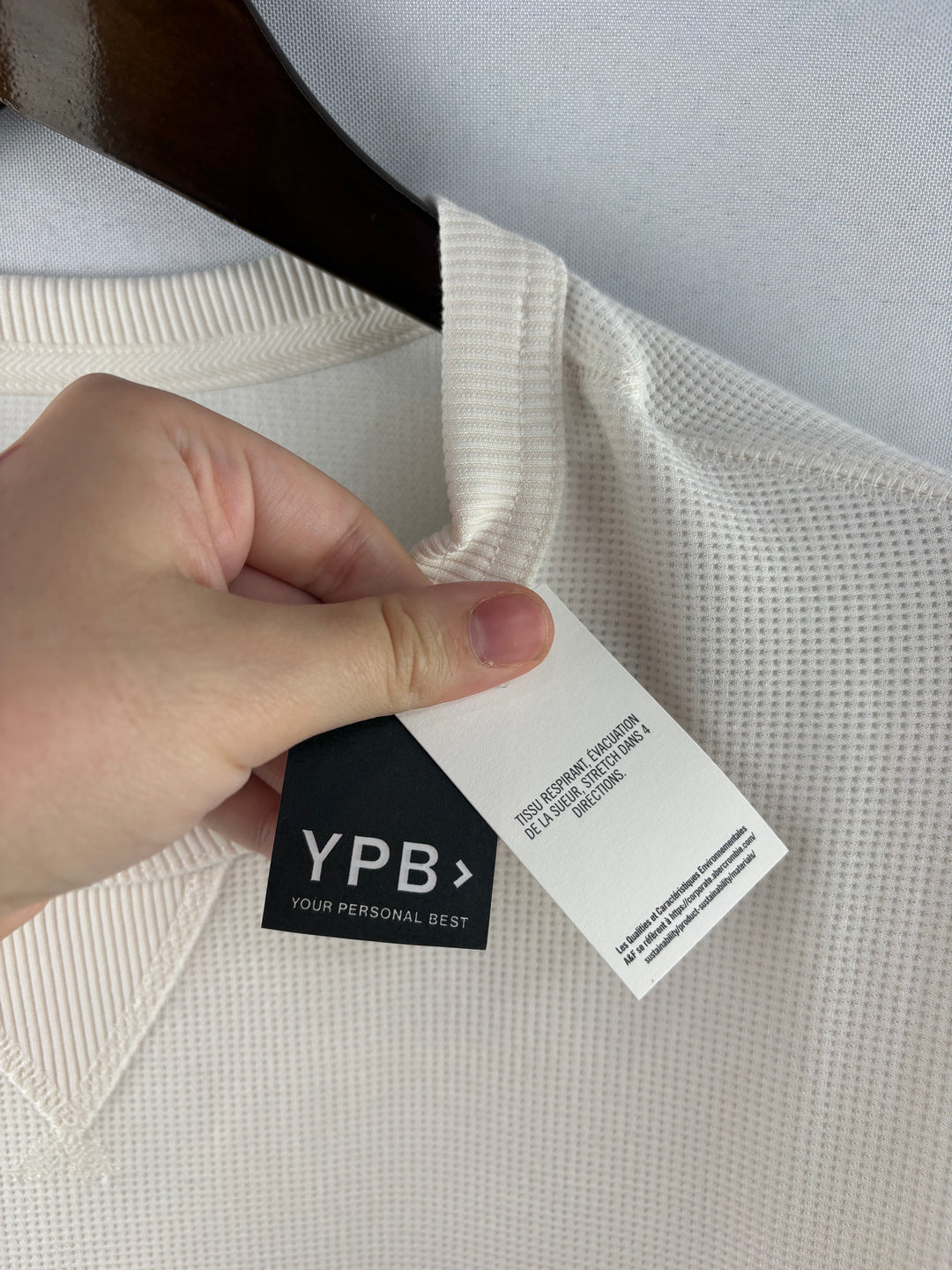 Men’s YPB Large Cream Long Sleeve Waffle Shirt