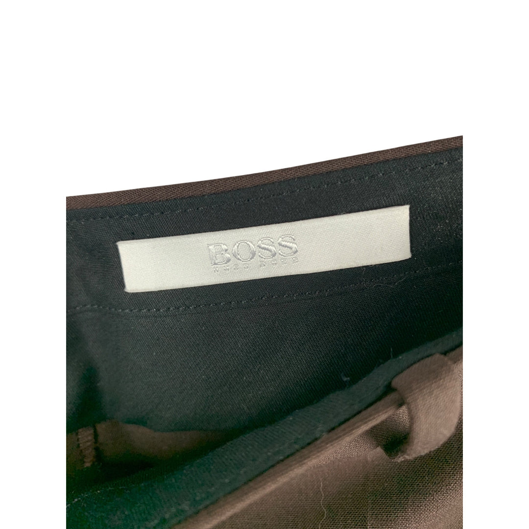 Hugo Boss Brown Womens Tailored Wool Blend Trousers Size 10