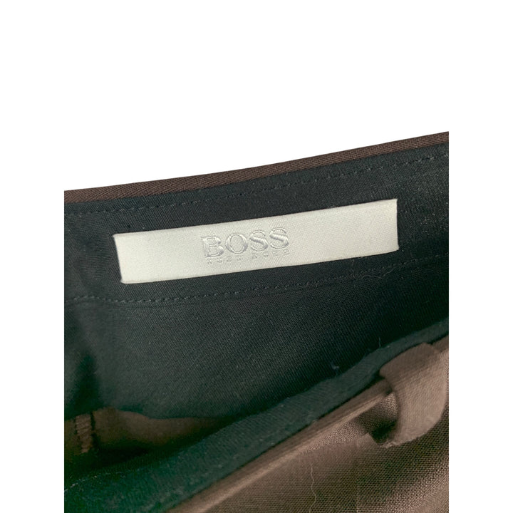 Hugo Boss Brown Womens Tailored Wool Blend Trousers Size 10